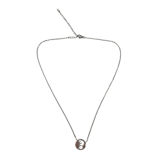 Silver-Toned Sun & Moon Necklace – Celestial-Themed Jewelry with Unique Design - Picture 1 of 4